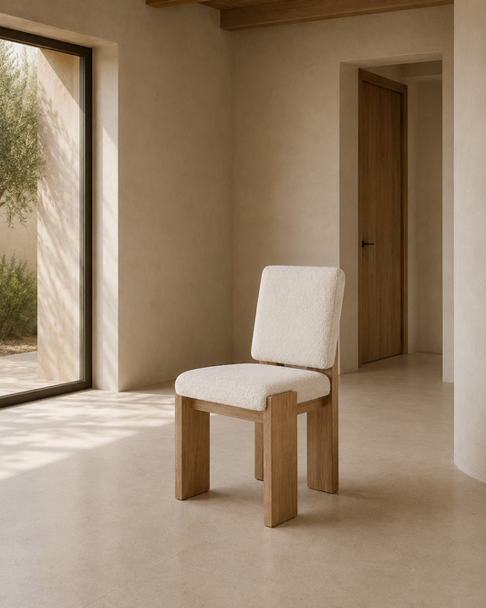 Silla San Fernando — Nogal Claro con Bouclé